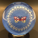 Rare Caithness Art Glass Paperweight Butterfly With Millefiori Garland
