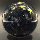 Signed Hilltop Artists Art Glass Paperweight Colorful End Of Day Swirl