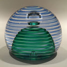 Modern High Quality Art Glass Paperweight Shelled Spirals With Control Bubble