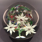 Antique Bohemian Eastern European Art Glass Paperweight Lamp Worked Flower