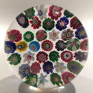 Antique Clichy Art Glass Paperweight 37 Spaced Complex Millefiori With Rose Cane