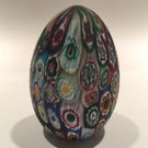 Medium Murano Art Glass Paperweight Egg Shaped Close Packed Millefiori