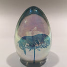 Signed Mt. St. Helens Ash MSH Art Glass Paperweight Purple Iridescent Egg