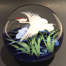 Huge Daniel Salazar Lundberg Studios Art Glass Paperweight Sandhill Crane
