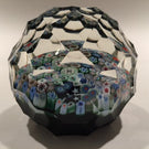 Orient & Flume Art Glass Paperweight Close Packed Millefiori Complex Faceting