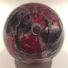 Rare Signed Michele Luzoro Modern French Art Glass Paperweight Red w/ Aventurine