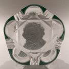 Baccarat Art Glass Paperweight Thomas Paine Sulphide Faceted Double Overlay