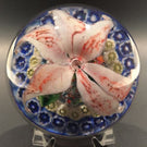 Rare Salvador Ysart art glass paperweight upright flower & concentric millefiori