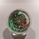 Early 1930's Chinese Faceted Art Glass Paperweight Painted Sulphide Caged Birds