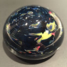 Signed Hilltop Artists Art Glass Paperweight Colorful End Of Day Swirl