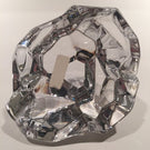 Vintage Val St Lambert Art Glass Paperweight Faceted Crystal Mountain Sculpture