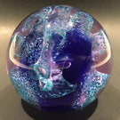 Caithness Modern Art Glass Paperweight Encased Blue form w/ Purple Glass