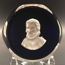 Vintage Cristal D’Albert Art Glass Paperweight Christopher Columbus Sulphide