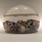 Antique American Art Glass Frit Paperweight Fraternal Seal Multicolored Ground