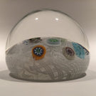 Vintage Strathearn Art Glass Paperweight Spaced Millefiori on Upset Muslin