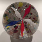 Antique Eastern European Art Glass Paperweight Multicolored Spider Lilly