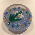 Signed Peter Holmes Selkirk Art Glass Paperweight Daffodils & millefiori
