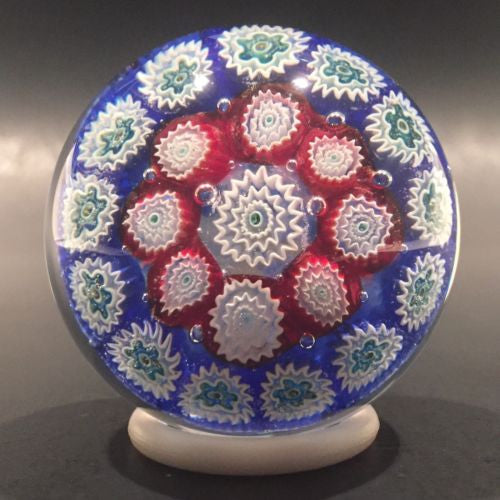 Vintage Murano Miniature Art Glass Paperweight Complex Concentric Millefiori