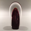 Modern American Signed Studio Art Glass Paperweight Purple Gold Leaf Sculpture