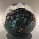 Huge 3-3/4" Josh Simpson Art Glass Paperweight Inhabited Planet Sculpture