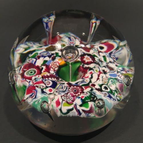 Vintage Paul Ysart Art Glass Paperweight Millefiori Harlequin Scramble