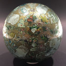 Antique English Green Bottle Glass Paperweight Whimsy Reverse Decoupage