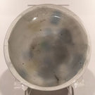 Early Chinese White Ground Art Glass Paperweight Detailed Fish & Lotus