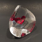 Signed Mats Jonasson Swedish Art Glass Paperweight Valentine's Day Heart Gift