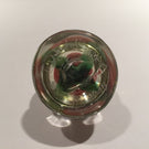 Signed Pete Lewis Vintage Art Glass Paperweight Footed Millville Crimp Rose
