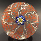 Vintage Murano Art Glass Paperweight Daisy Millefiori Latticino Twist Crown