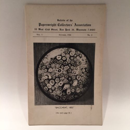 The Paperweight Collectors Association PCA Annual Bulletin 1954 Vol. 1 No. 2