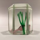 Early Chinese Art Glass Paperweight Faceted Fish Tank Aquarium