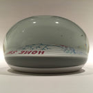 Huge 4" Antique Millville Art Glass Paperweight Colors Frit "Home Sweet Home"
