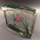 Vintage Murano Art Glass Paperweight Lampworked Fish Aquarium