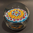 Vintage Murano Large Footed Art Glass Paperweight Concentric Millefiori