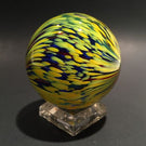 Signed Mark Matthews Art Glass Marble Handmade Modern Onionskin