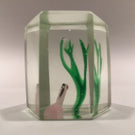 Early Chinese Art Glass Paperweight Faceted Fish Tank Aquarium