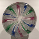 Vintage Murano Art Glass Paperweight Pink Blue Green Twist White Latticino Crown