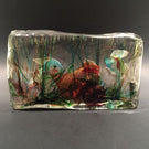 Huge Vintage Murano Cenedese Art Glass Paperweight Fish Aquarium Block Sculpture