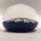 Large Perthshire Art Glass Paperweight Twists and Millefiori on Blue Ground
