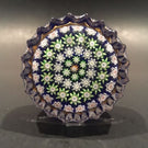 Vintage Perthshire Art Glass Millefiori Paperweight Drawer Pull Scalloped Edge