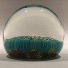 Vintage Murano Art Glass Paperweight Complex Millefiori With Flower Center