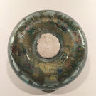 Antique English Green Bottle Glass Paperweight Whimsy Reverse Decoupage