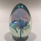Signed Mt. St. Helens Ash MSH Art Glass Paperweight Purple Iridescent Egg