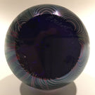 Vintage Orient & Flume Art Glass Paperweight Blue Iridescent Dragonfly