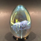 Signed Mt. St. Helens Ash MSH Art Glass Paperweight Purple Iridescent Egg