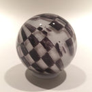 Early Mark Matthews 2" Black & White Checkered Art Glass Marble