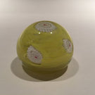 Vintage Miniature Murano Art Glass Paperweight Ruffled Millefiori on Yellow