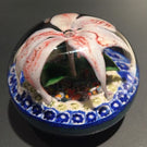 Rare Salvador Ysart art glass paperweight upright flower & concentric millefiori