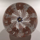 Vintage Murano Art Glass Paperweight Daisy Millefiori Latticino Twist Crown